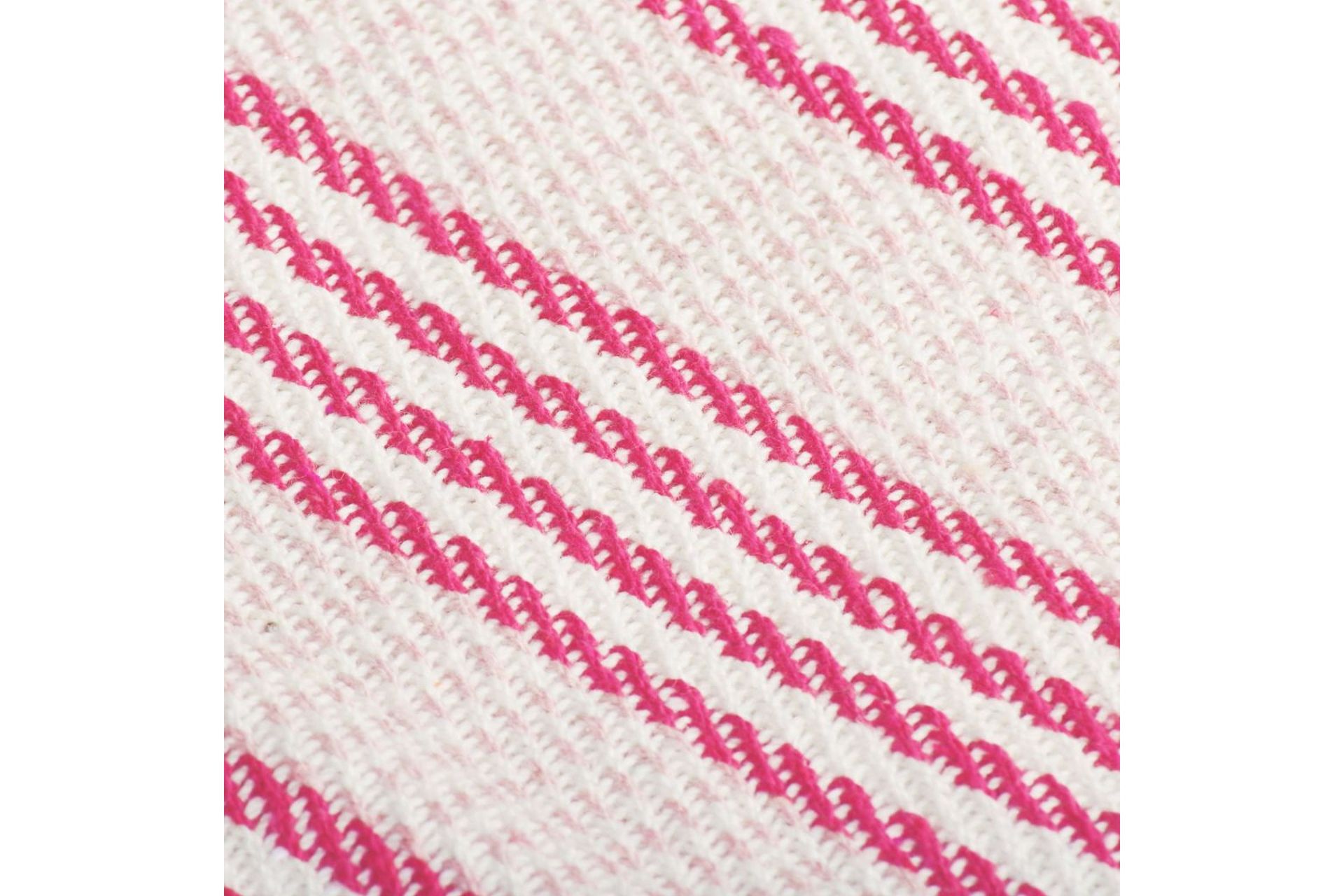Pledd bomull stripetmønster 220x250 cm rosa og hvit - Rosa/Hvit - Tekstiler - Pute & pledd - Tepper & pledd