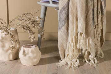 Sandy pledd 130x170 cm - Offwhite/Mørkegrøn/Beige - Tekstiler - Pute & pledd - Tepper & pledd