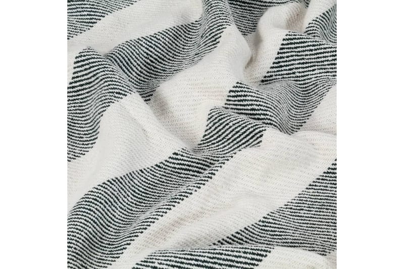 Teppe bomull stripemønster 125x150 cm mørkegrønn - Tepper & pledd