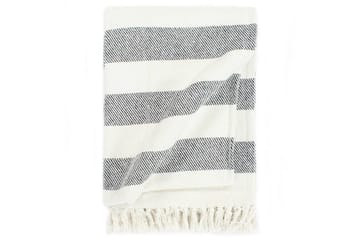 Teppe bomull stripemønster 220x250 cm antrasitt - Tekstiler - Pute & pledd - Tepper & pledd