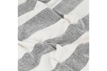 Teppe bomull stripemønster 220x250 cm antrasitt - Tekstiler - Pute & pledd - Tepper & pledd