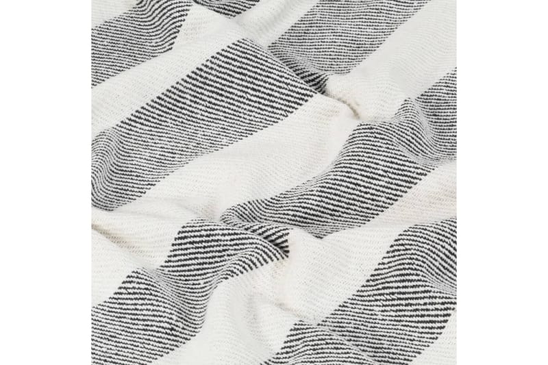 Teppe bomull stripemønster 220x250 cm antrasitt - Tekstiler - Pute & pledd - Tepper & pledd