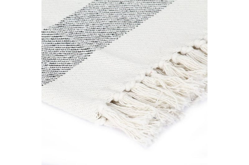 Teppe bomull stripemønster 220x250 cm antrasitt - Tekstiler - Pute & pledd - Tepper & pledd