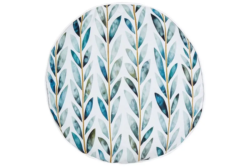 Tricase Utendørspute 40 cm Rund, Hvit/Grønn