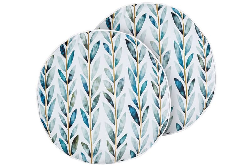 Tricase Utendørspute 40 cm Rund - Hvit/Grønn - Møbler - Bord - Sofabord