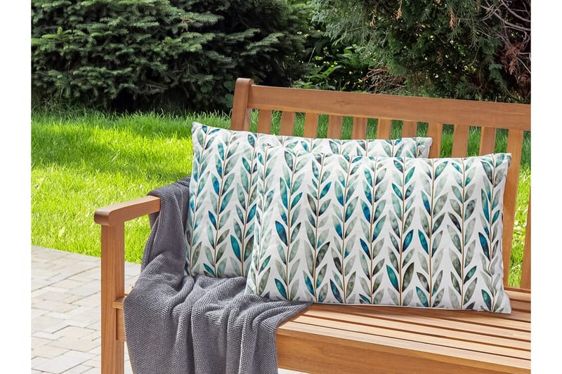 Tricase Utendørspute 42x60 cm - Hvit/Grønn - Tekstiler - Pute & pledd - Hagepute