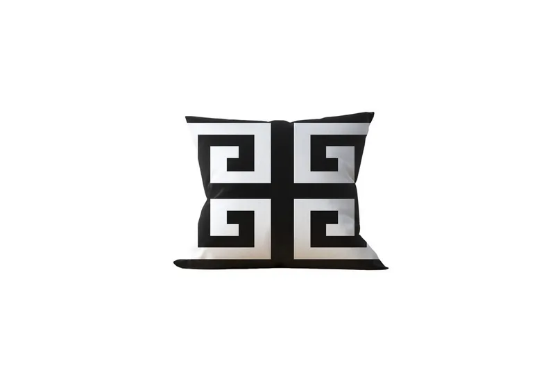 Tyrell Pyntepute 43x43 cm, Sort/Hvit