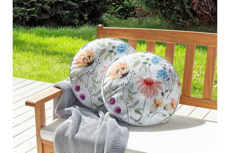 Unity Utendørspute 40 cm Rund - Hvit - Tekstiler - Pute & pledd - Hagepute