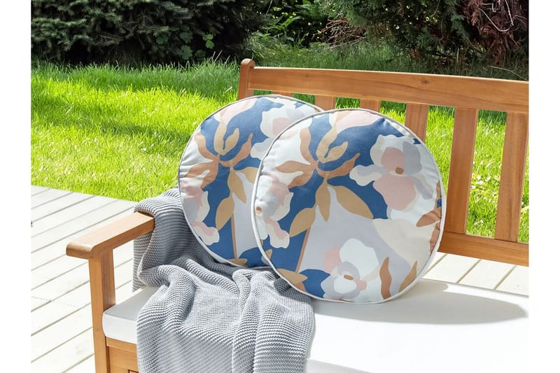 Vernole Utendørspute 40 cm Rund - Hvit/Blå/Rosa - Tekstiler - Pute & pledd - Hagepute