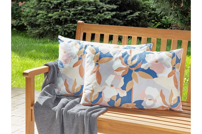 Vernole Utendørspute 42x60 cm 2 stk - Hvit/Blå/Rosa - Tekstiler - Pute & pledd - Hagepute