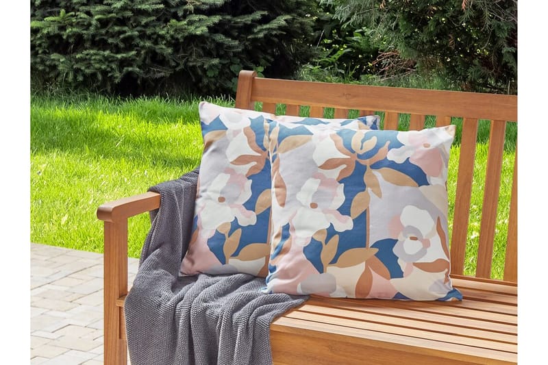 Vernole Utendørspute 45x45 cm - Hvit/Blå/Rosa - Tekstiler - Pute & pledd - Hagepute