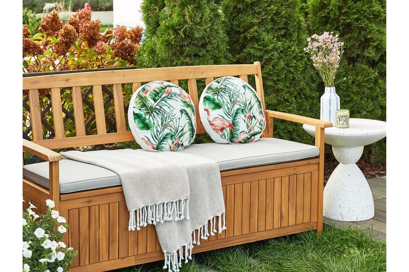 Visper Utendørspute 40 cm Rund - Hvit/Grønn/Rosa - Tekstiler - Pute & pledd - Hagepute