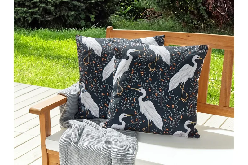 Vulcin Utendørspute 45x45 cm - Svart Og Hvit - Tekstiler - Pute & pledd - Hagepute