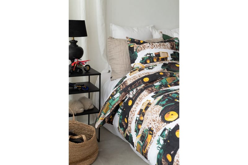 Dynetrekksett Enkeltseng 2-Delers Skurtresker Grønn - Tekstiler - Sengetøy - Sengetøysett & dynetrekksett - Sengesett enkeltseng