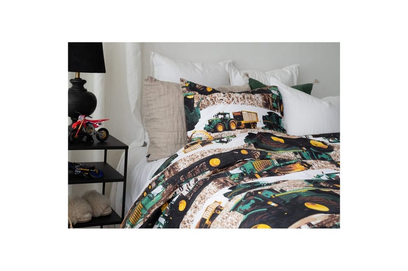 Dynetrekksett Enkeltseng 2-Delers Skurtresker Grønn - Tekstiler - Sengetøy - Sengetøysett & dynetrekksett - Sengesett enkeltseng