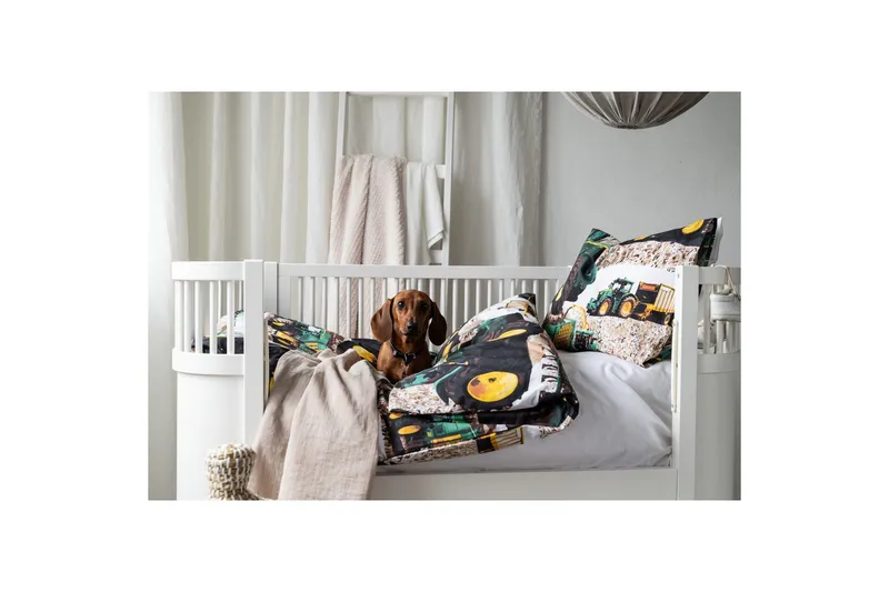 Dynetrekksett til Sprinkelseng 2-Delers Skurtresker Grønn - Tekstiler - Sengetøy - Sengetøysett & dynetrekksett - Sengesett enkeltseng