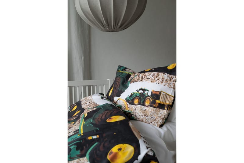 Dynetrekksett til Sprinkelseng 2-Delers Skurtresker Grønn - Tekstiler - Sengetøy - Sengetøysett & dynetrekksett - Sengesett enkeltseng