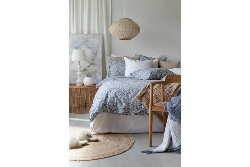 Dynetrekksett Enkeltseng 2-Dels Hulda Blå - Tekstiler - Sengetøy - Sengetøysett & dynetrekksett - Sengesett enkeltseng