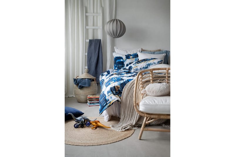 Dynetrekksett Enkeltseng 2-delt Lastebiler Marineblå - Tekstiler - Sengetøy - Sengetøysett & dynetrekksett - Sengesett enkeltseng