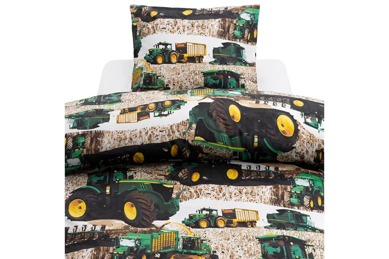 Dynetrekksett Enkeltseng 2-Delers Skurtresker Grønn, undefined