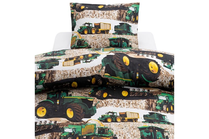 Dynetrekksett Enkeltseng 2-Delers Skurtresker Grønn, undefined