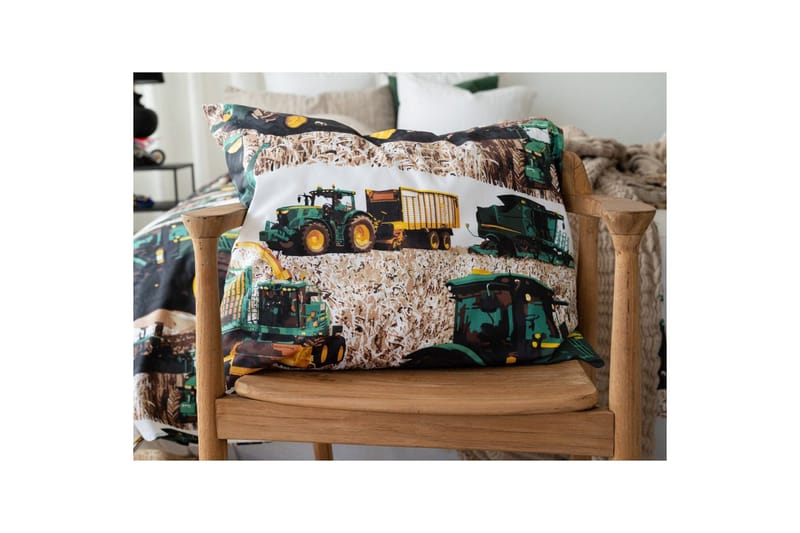 Dynetrekksett Enkeltseng 2-Delers Skurtresker Grønn - Tekstiler - Sengetøy - Sengetøysett & dynetrekksett - Sengesett enkeltseng