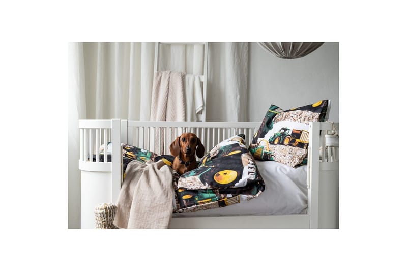 Dynetrekksett til Sprinkelseng 2-Delers Skurtresker Grønn - Tekstiler - Sengetøy - Sengetøysett & dynetrekksett - Sengesett enkeltseng