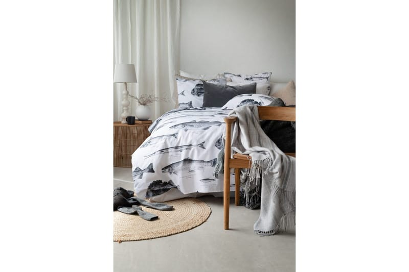 Dynetrekksett Enkeltseng 2-Dels Havfisker Hvit - Tekstiler - Sengetøy - Sengetøysett & dynetrekksett - Sengesett enkeltseng