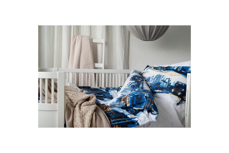 Dynetrekksett til Sprinkelseng 2-delt Lastebiler Marineblå - Tekstiler - Sengetøy - Sengetøysett & dynetrekksett - Sengesett enkeltseng