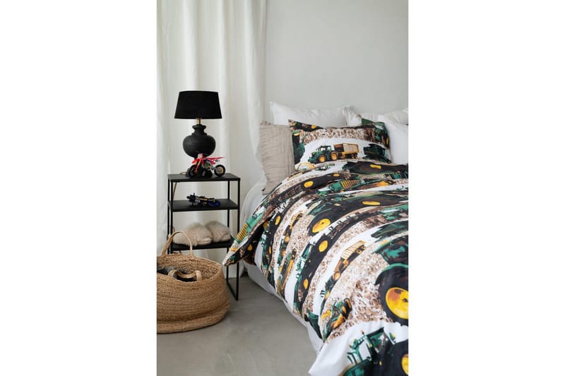 Dynetrekksett Enkeltseng 2-Delers Skurtresker Grønn - Tekstiler - Sengetøy - Sengetøysett & dynetrekksett - Sengesett enkeltseng