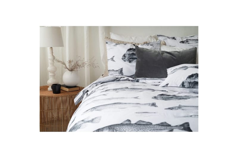 Dynetrekksett Enkeltseng 2-Dels Havfisker Hvit - Tekstiler - Sengetøy - Sengetøysett & dynetrekksett - Sengesett enkeltseng