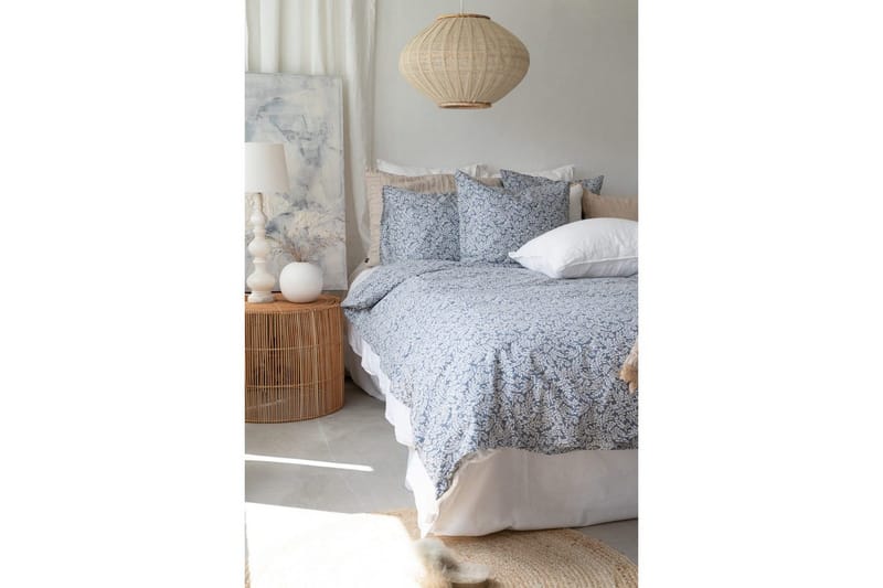 Dynetrekksett Enkeltseng 2-Dels Hulda Blå - Tekstiler - Sengetøy - Sengetøysett & dynetrekksett - Sengesett enkeltseng