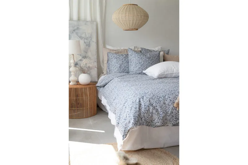 Dynetrekksett Enkeltseng 2-Dels Hulda Blå - Tekstiler - Sengetøy - Sengetøysett & dynetrekksett - Sengesett enkeltseng