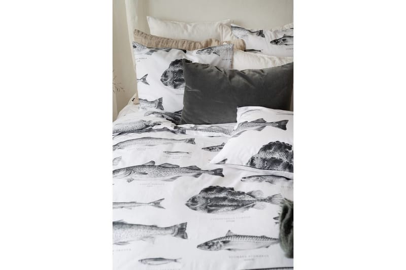 Dynetrekksett Enkeltseng 2-Dels Havfisker Hvit - Tekstiler - Sengetøy - Sengetøysett & dynetrekksett - Sengesett enkeltseng