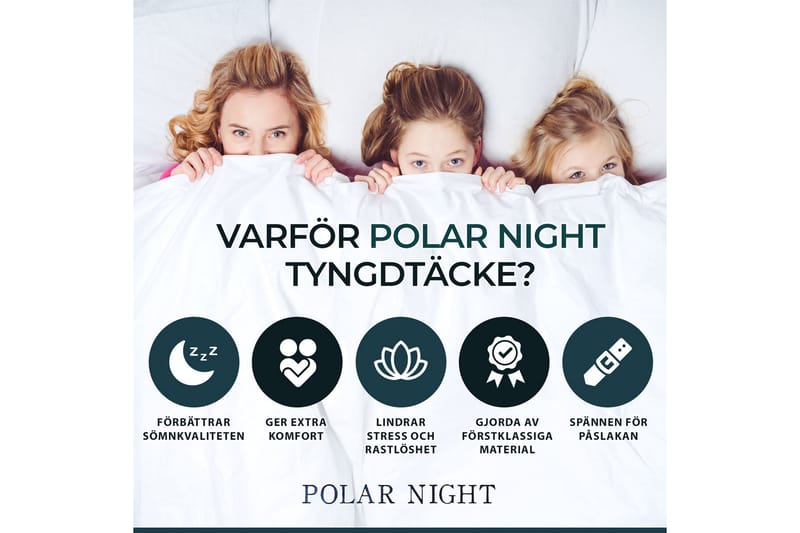 Polar Night Vektdyne 13 kg 135x200 cm - Grå - Tekstiler - Sengetøy - Dyne - Vektdyne