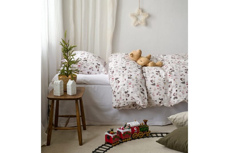 Dynetrekksett Enkeltseng 2-Delers Fingal Jul Hvit - Hvit - Tekstiler - Sengetøy - Dyne