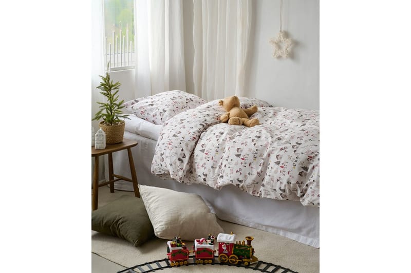 Dynetrekksett Enkeltseng 2-Delers Fingal Jul Hvit - Hvit - Tekstiler - Sengetøy - Dyne
