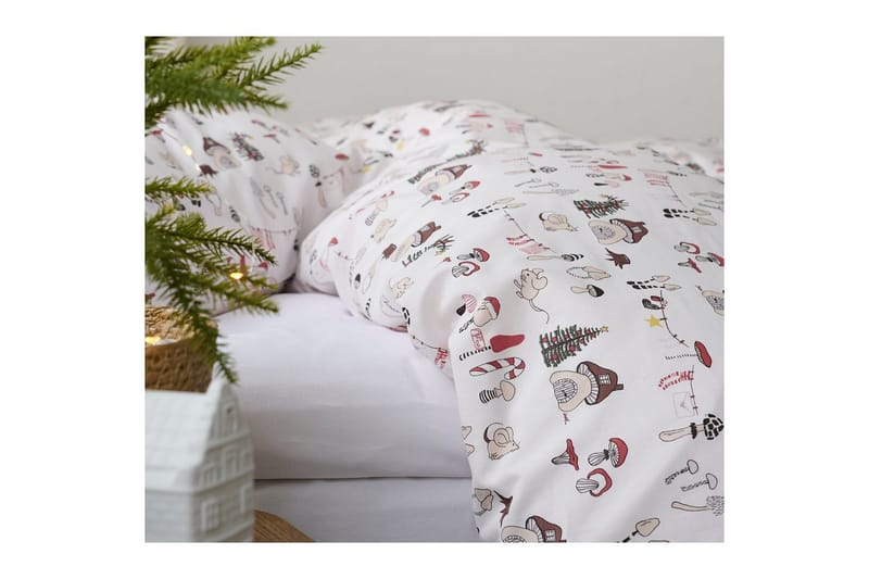 Dynetrekksett Enkeltseng 2-Delers Fingal Jul Hvit - Hvit - Tekstiler - Sengetøy - Dyne