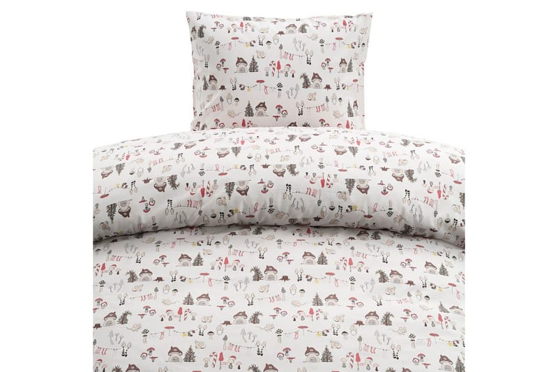 Dynetrekksett Enkeltseng 2-Delers Fingal Jul Hvit, Hvit