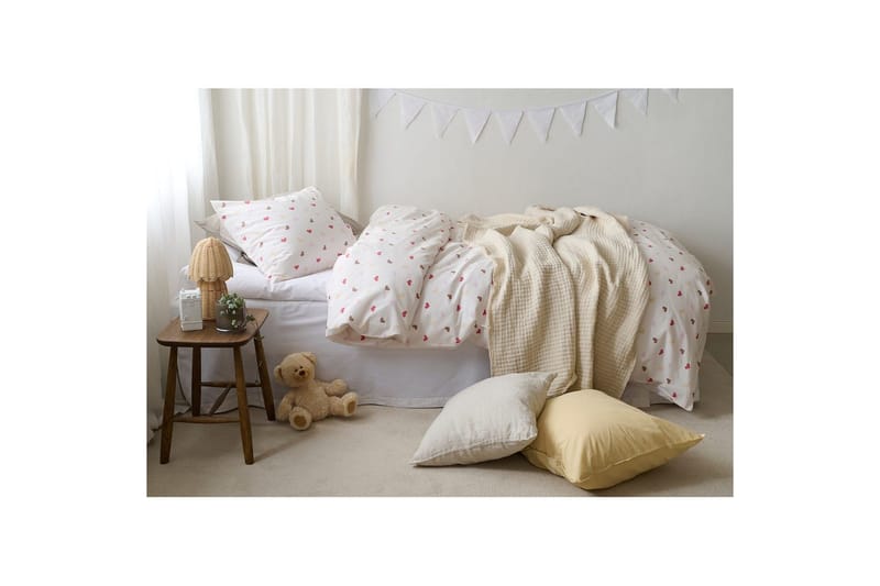 Dynetrekksett Enkeltseng 2-Delers Hjärttrud - Beige - Tekstiler - Sengetøy - Sengetøysett & dynetrekksett