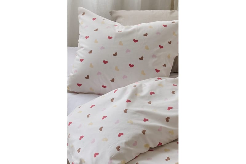 Dynetrekksett Enkeltseng 2-Delers Hjärttrud - Beige - Tekstiler - Sengetøy - Sengetøysett & dynetrekksett
