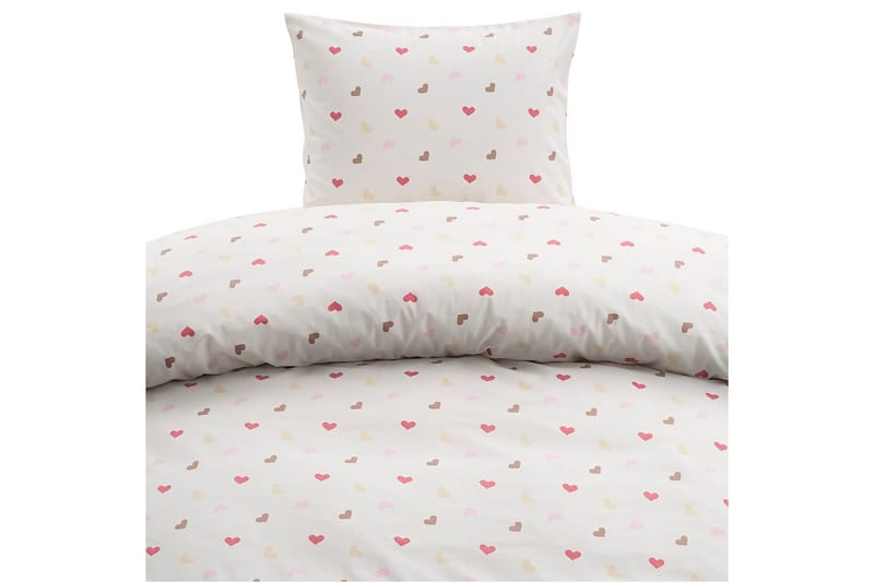 Dynetrekksett Enkeltseng 2-Delers Hjärttrud - Beige - Tekstiler - Sengetøy - Dyne