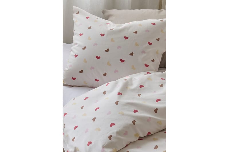 Dynetrekksett Enkeltseng 2-Delers Hjärttrud - Beige - Tekstiler - Sengetøy - Dyne