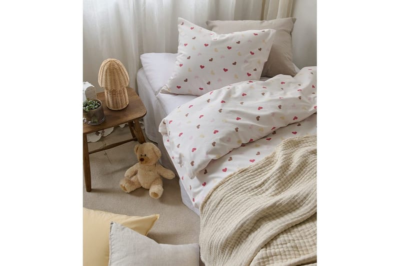 Dynetrekksett Enkeltseng 2-Delers Hjärttrud - Beige - Tekstiler - Sengetøy - Dyne