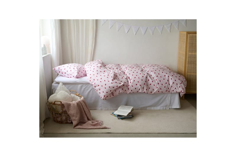 Dynetrekksett Enkeltseng 2-Delers Hjärttrud - Rosa - Tekstiler - Sengetøy - Dyne