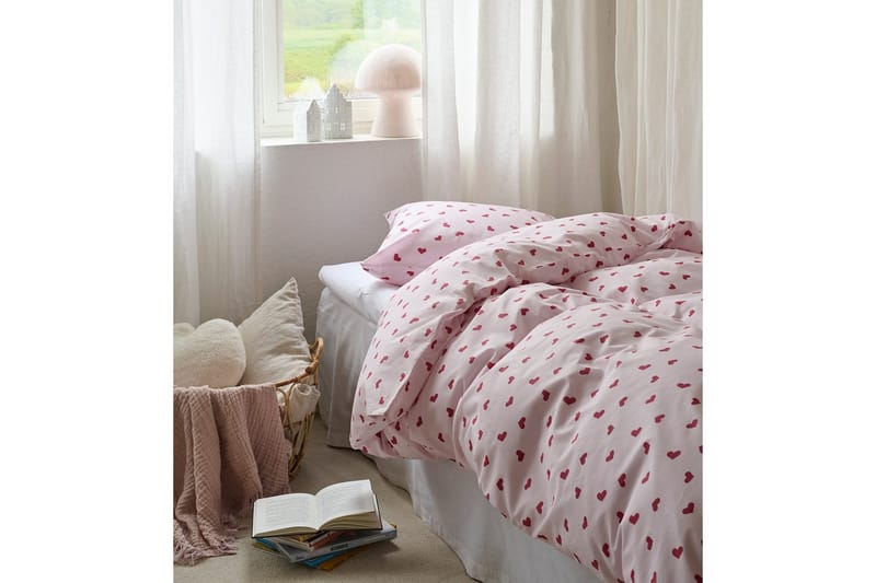 Dynetrekksett Enkeltseng 2-Delers Hjärttrud - Rosa - Tekstiler - Sengetøy - Dyne