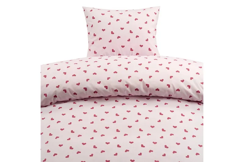 Dynetrekksett Enkeltseng 2-Delers Hjärttrud - Rosa - Tekstiler - Sengetøy - Dyne