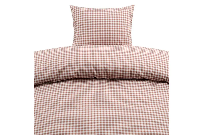 Dynetrekksett Enkeltseng 2-Delers Märta Ruta - Brun - Tekstiler - Sengetøy - Dyne