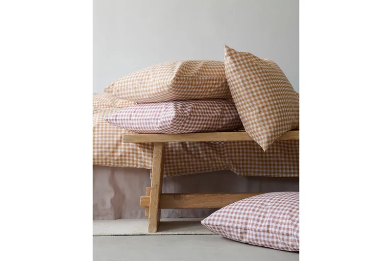 Dynetrekksett Enkeltseng 2-Delers Märta Ruta - Brun - Tekstiler - Sengetøy - Dyne