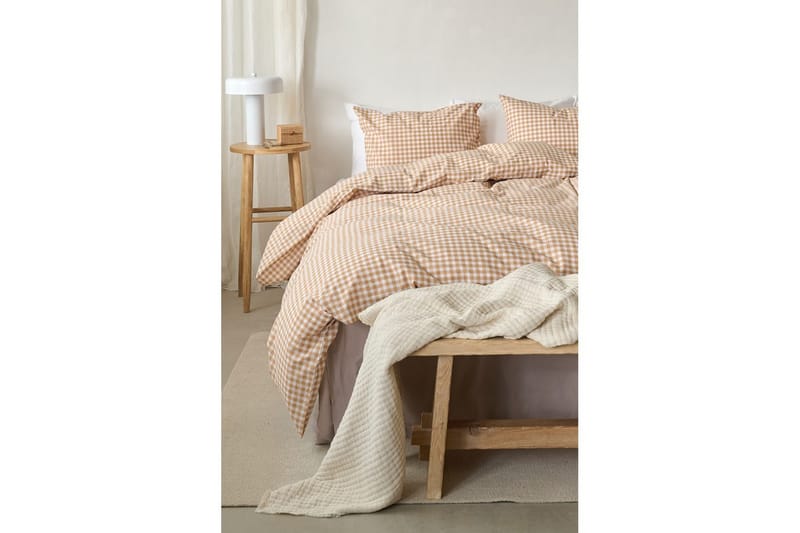 Dynetrekksett Enkeltseng 2-Delers Märta Ruta - Gul - Tekstiler - Sengetøy - Dyne